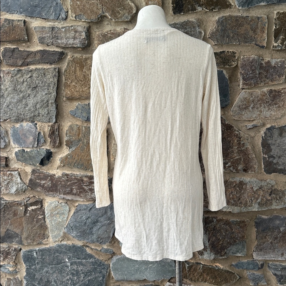 Reformation Ribbed Button-Front Mini Dress Cream Ivory Size M - Picture 4 of 7